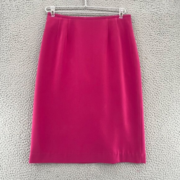Kasper Suit Set Womens 6 Pink Blazer Button Up Pencil Knee Skirt Office Career - Picture 10 of 16